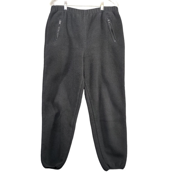 Campmor Men's Fleece Jogger Sweatpants Black Medium Zipped Pockets Vintage - Picture 1 of 10